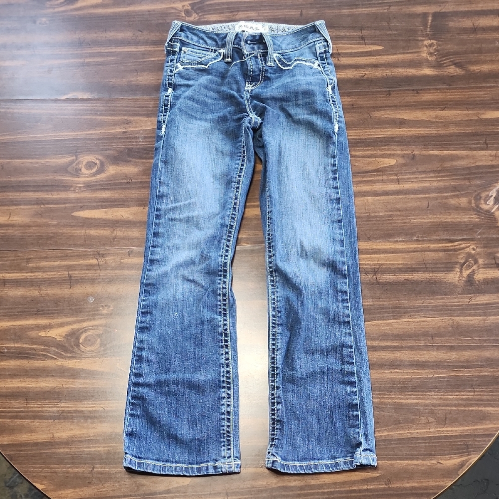Ariat Girls Blue Straight-Leg Denim Jeans